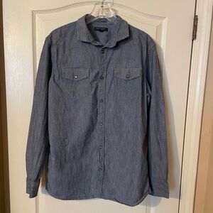 Banana Republic Shirt Men's Size L Slim Fit Blue Chambray Button Up Pockets
